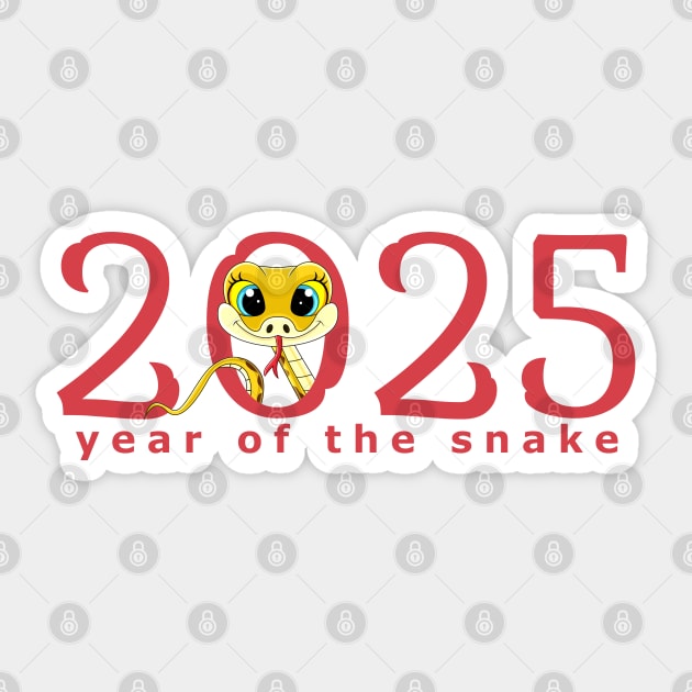 Cartoon 2025 Chinese New Year of Snake Sticker by HolidayBug